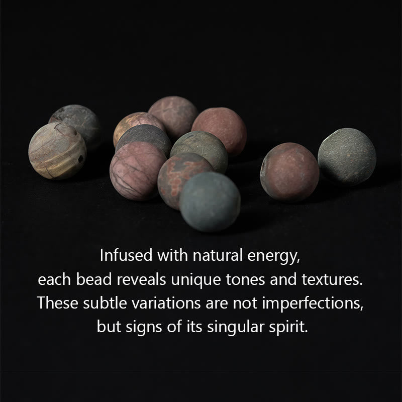 Buddha Stones 108 Mala Beads Picasso Jasper Stone Courage Energy Bracelet - image 6