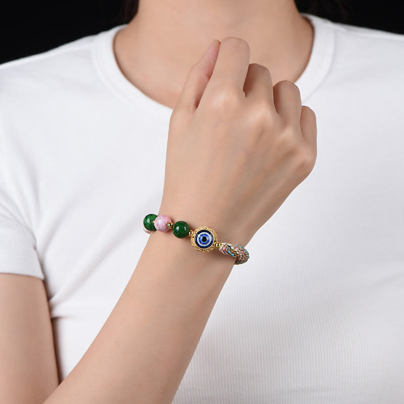 Buddha Stones Tibet Evil Eye Nine Tailed Fox Thangka Keep Away Evil Spirits String Bracelet - image 4