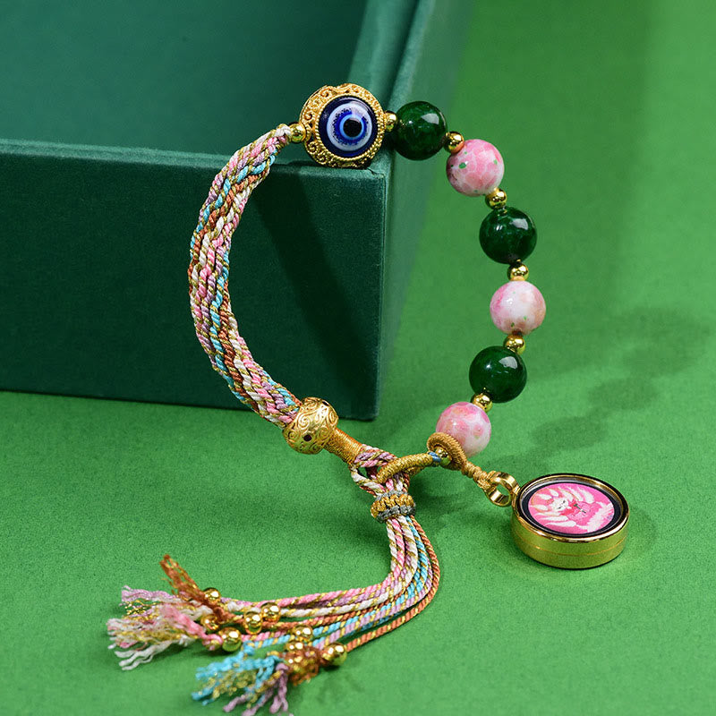 Buddha Stones Tibet Evil Eye Nine Tailed Fox Thangka Keep Away Evil Spirits String Bracelet - Nine-tailed Fox Thangka(Wrist Circumference: 15-23cm) - image 0