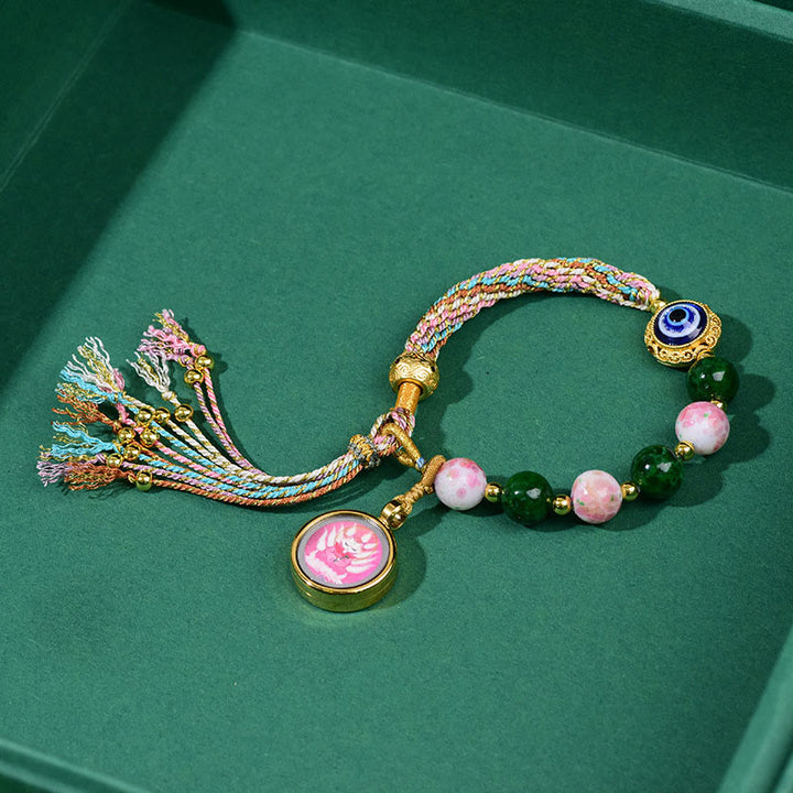 Buddha Stones Tibet Evil Eye Nine Tailed Fox Thangka Keep Away Evil Spirits String Bracelet - image 9