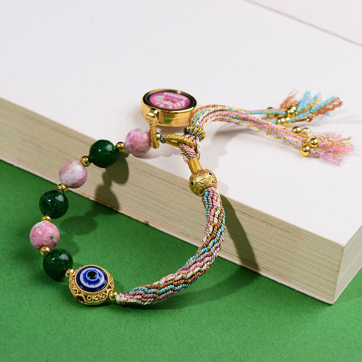 Buddha Stones Tibet Evil Eye Nine Tailed Fox Thangka Keep Away Evil Spirits String Bracelet - image 8