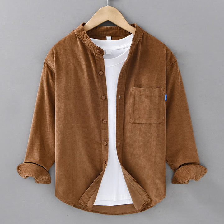 Buddha Stones Plain Button Down Cotton Corduroy Men's Long Sleeve Jacket - Goldenrod - US/UK/AU42，EU52 (3XL) - image 11