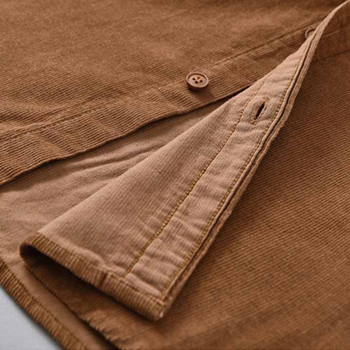 Buddha Stones Plain Button Down Cotton Corduroy Men's Long Sleeve Jacket - image 15