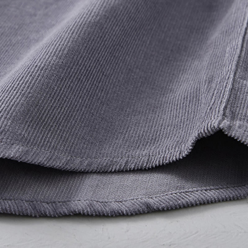 Buddha Stones Plain Button Down Cotton Corduroy Men's Long Sleeve Jacket - image 8