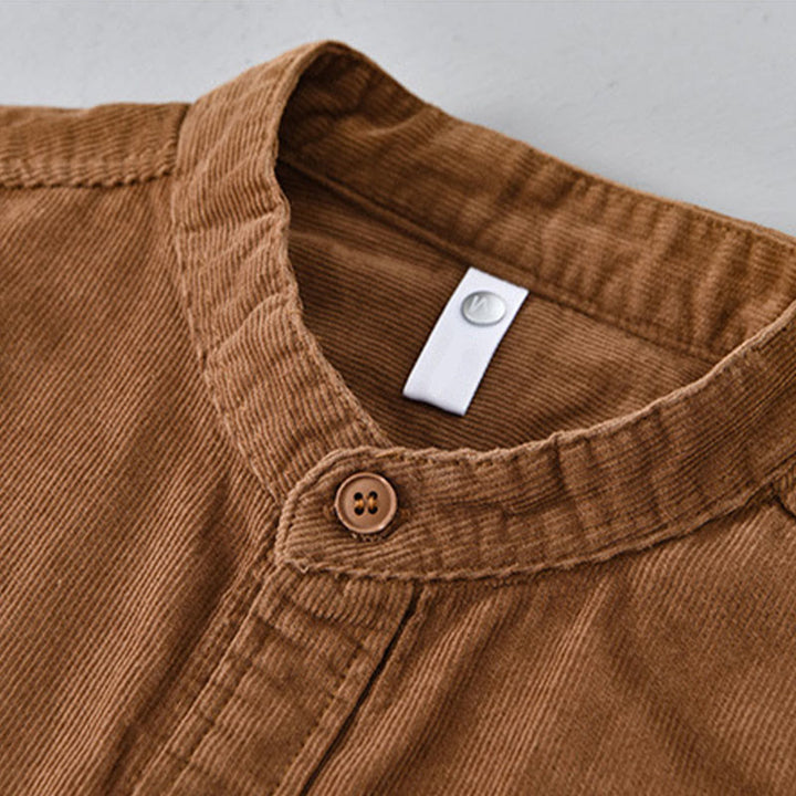 Buddha Stones Plain Button Down Cotton Corduroy Men's Long Sleeve Jacket - image 13