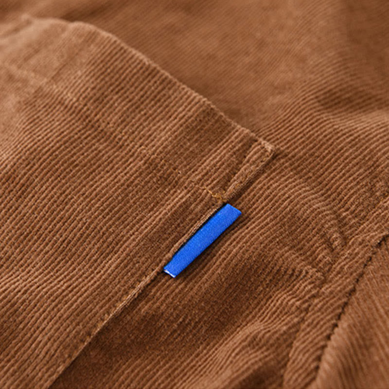 Buddha Stones Plain Button Down Cotton Corduroy Men's Long Sleeve Jacket - image 14