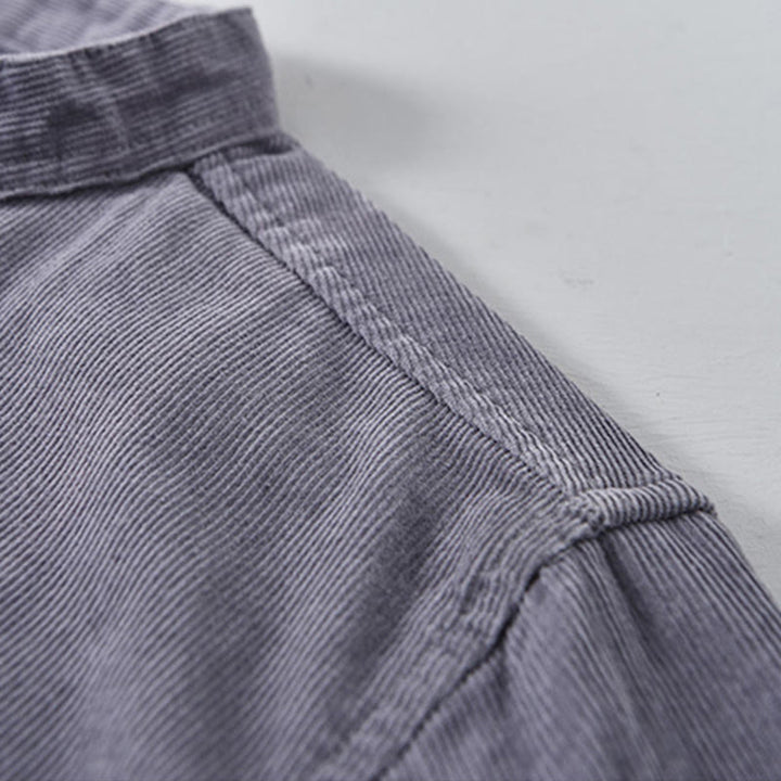 Buddha Stones Plain Button Down Cotton Corduroy Men's Long Sleeve Jacket - image 4