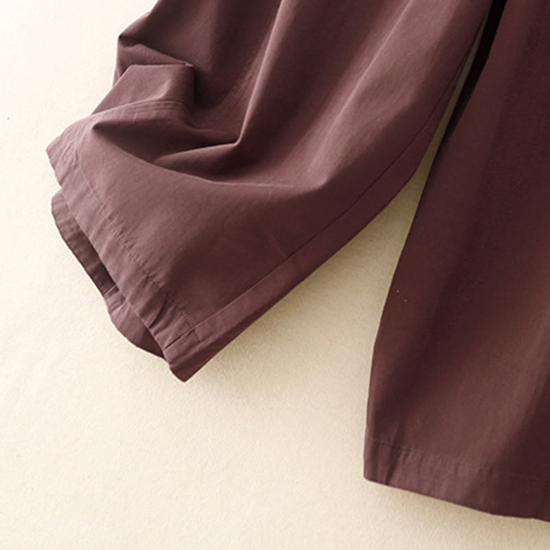 Buddha Stones Plain 7-8 Length Women's Harem Cotton Pants With Pockets - image 9