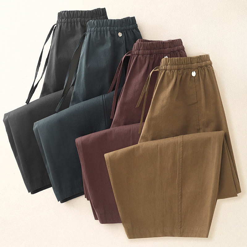 Buddha Stones Plain 7-8 Length Women's Harem Cotton Pants With Pockets - image 23