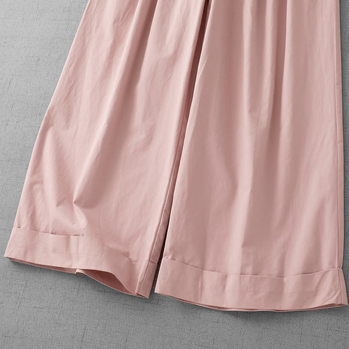 Buddha Stones Casual Plain Polyester Women's 7-8 Length Wide Leg Pants With Pockets - image 4