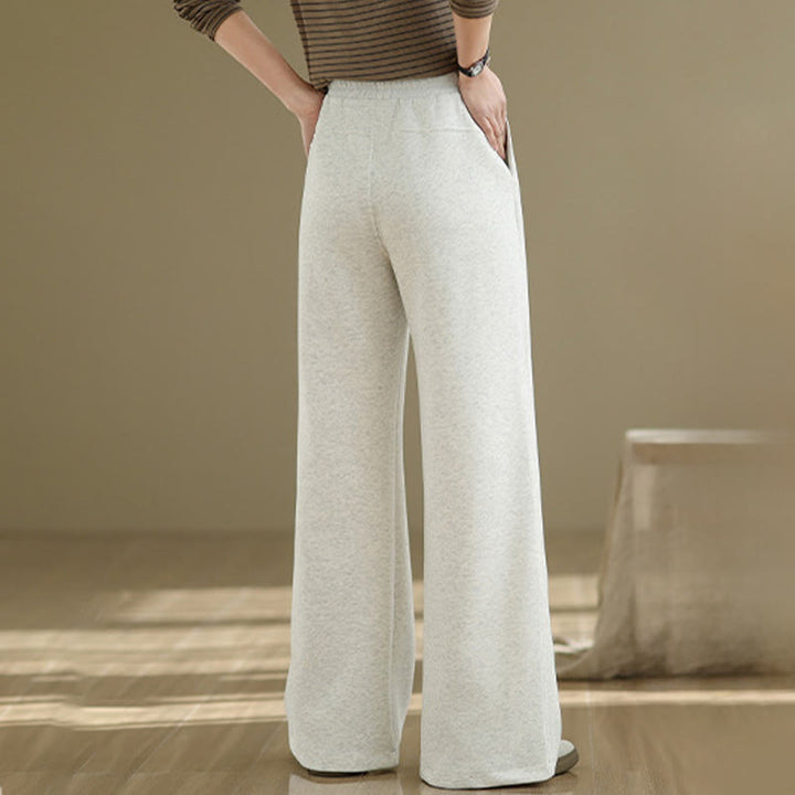 Buddha Stones Casual Plain Cotton Women's Wide Leg Pants With Pockets - image 1