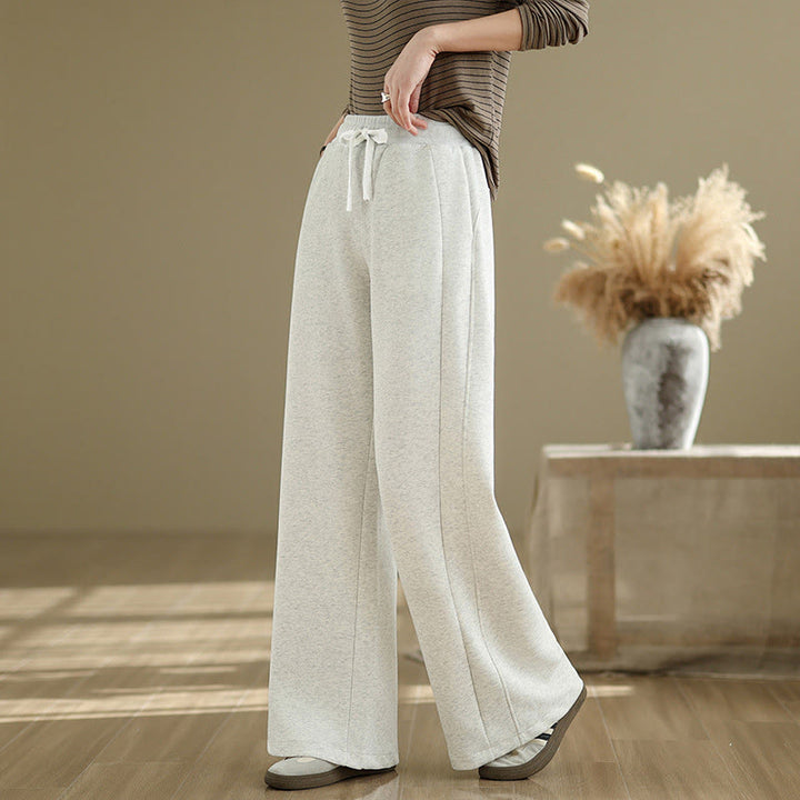 Buddha Stones Casual Plain Cotton Women's Wide Leg Pants With Pockets - image 4