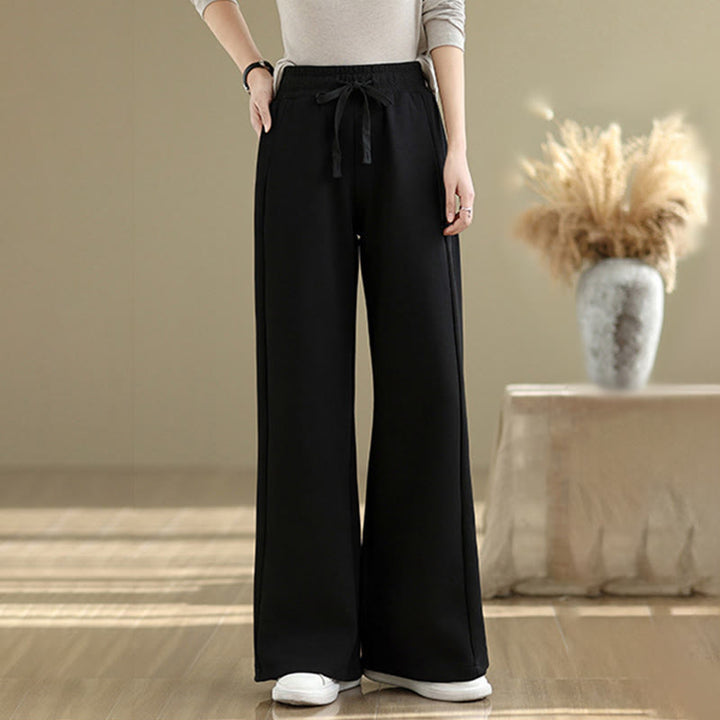 Buddha Stones Casual Plain Cotton Women's Wide Leg Pants With Pockets - image 12