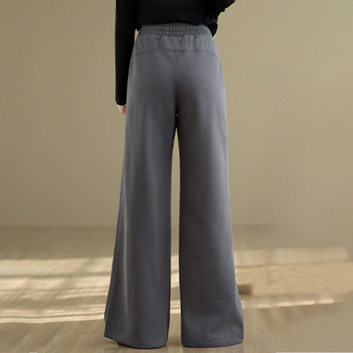 Buddha Stones Casual Plain Cotton Women's Wide Leg Pants With Pockets - image 17