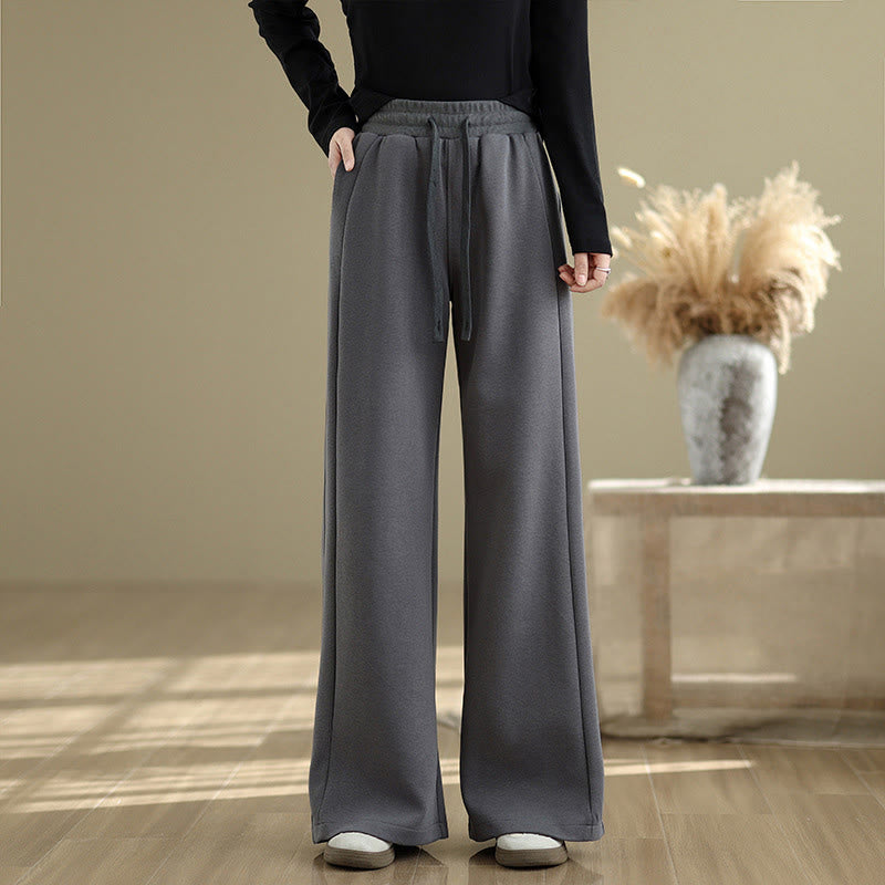 Buddha Stones Casual Plain Cotton Women's Wide Leg Pants With Pockets - image 21