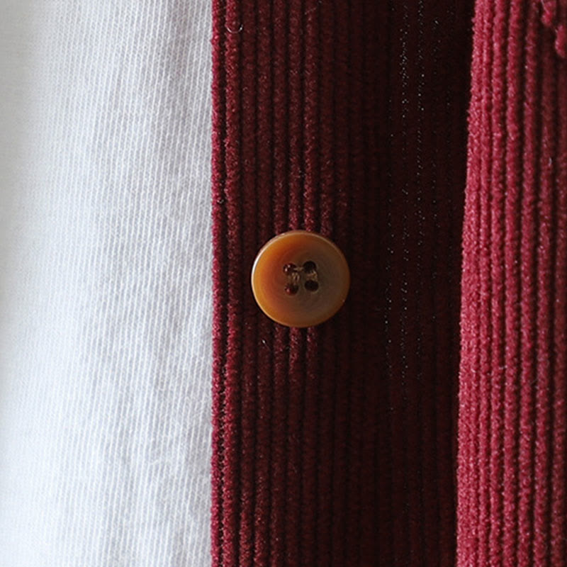 Buddha Stones Corduroy Women's Cotton Long Sleeve Jacket With Pockets - image 17