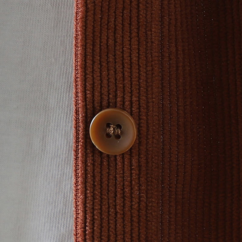 Buddha Stones Corduroy Women's Cotton Long Sleeve Jacket With Pockets - image 9