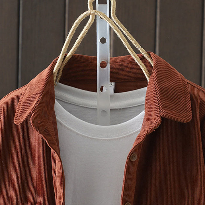 Buddha Stones Corduroy Women's Cotton Long Sleeve Jacket With Pockets - image 4