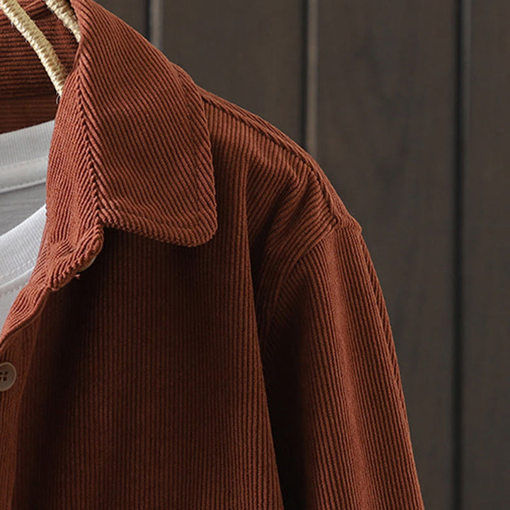 Buddha Stones Corduroy Women's Cotton Long Sleeve Jacket With Pockets - image 3