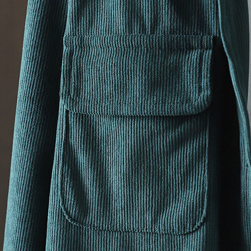 Buddha Stones Corduroy Women's Cotton Long Sleeve Jacket With Pockets - image 23