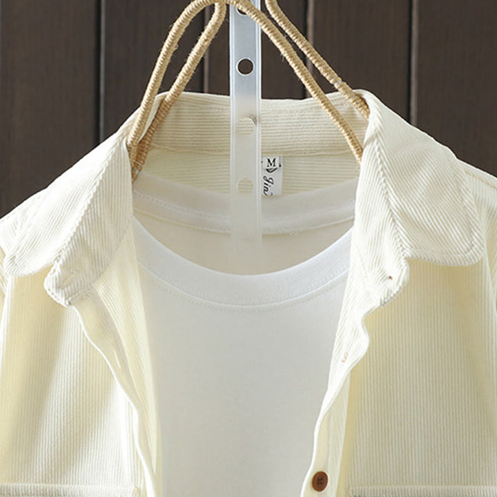 Buddha Stones Corduroy Women's Cotton Long Sleeve Jacket With Pockets - image 25