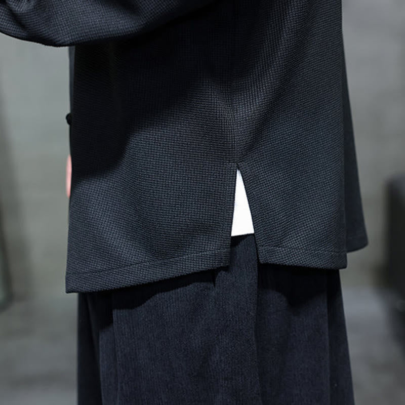 Buddha Stones Frog-Button Swallow Embroidery Stand Collar Long Sleeve Tang Suit Men's Shirt - image 12