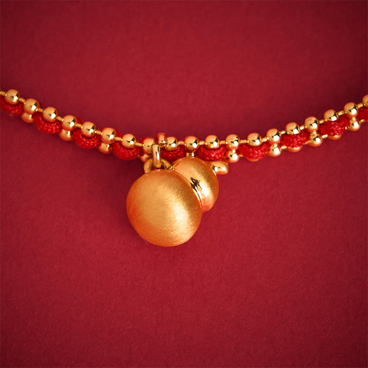Buddha Stones Red String Copper Brass Gourd Strength Wealth Bracelet - image 3