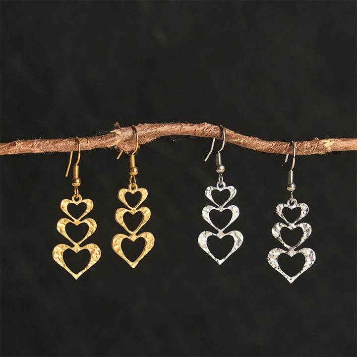 Buddha Stones Elegant Titanium Steel Balance Hammer Marks Earrings - image 15