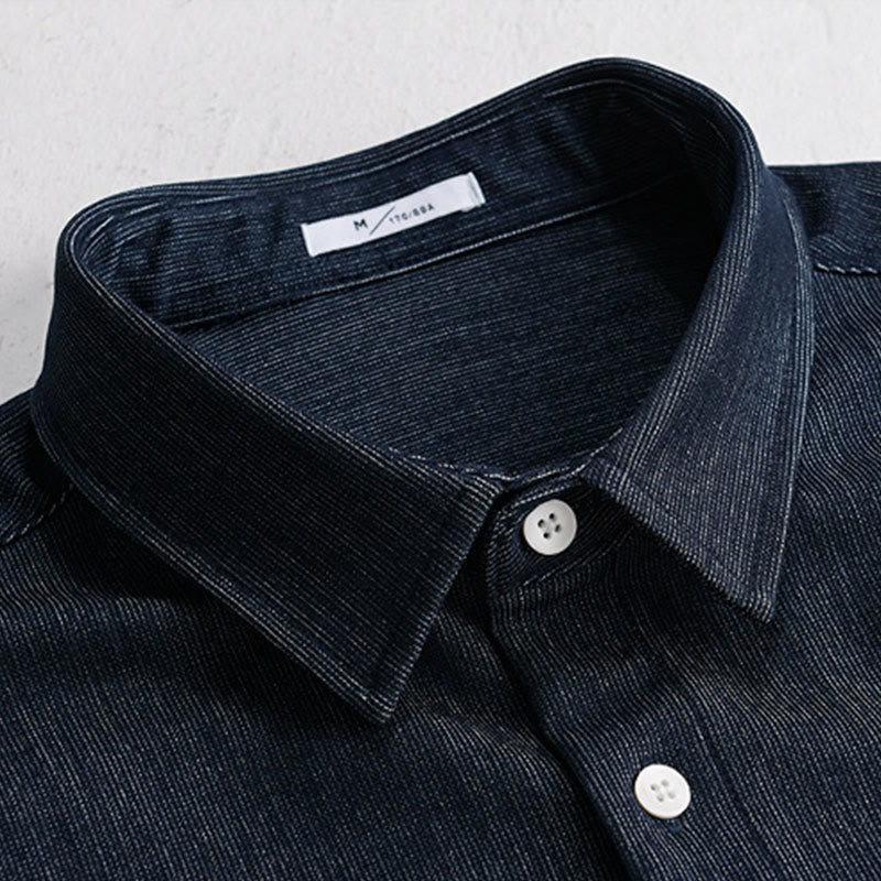 Buddha Stones Fall Pure Color Buttoned Detail Lapel Men's Long Sleeve Jacket - image 4