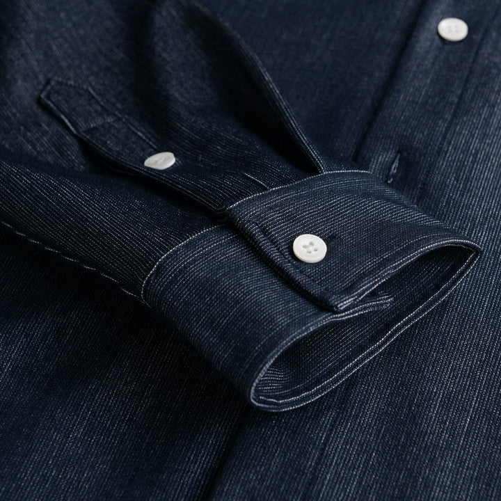 Buddha Stones Fall Pure Color Buttoned Detail Lapel Men's Long Sleeve Jacket - image 6