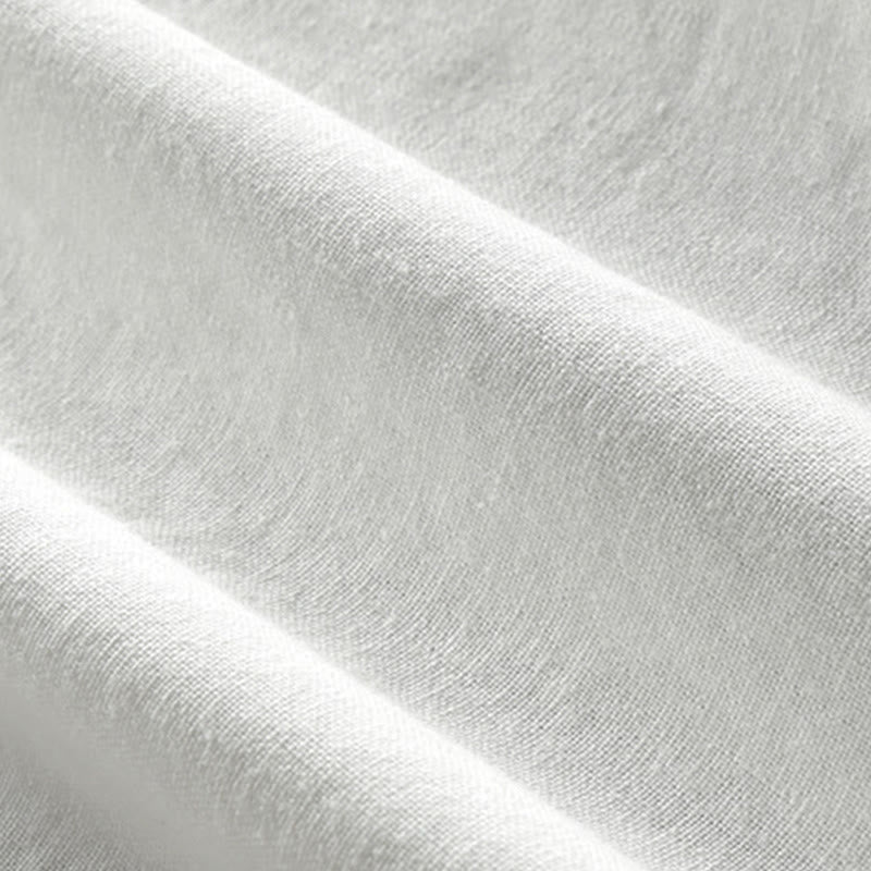 Buddha Stones Men's Slim Fit Design Stand Collar Crew Neck Long Sleeve Cotton Linen Shirt - image 7