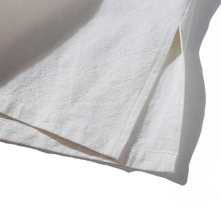 Buddha Stones Chinese Frog-Button Side Slit Men's Long Sleeve Cotton Tang Suit Shirt - image 33