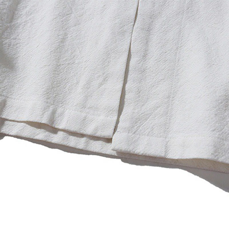 Buddha Stones Chinese Frog-Button Side Slit Men's Long Sleeve Cotton Tang Suit Shirt - image 32