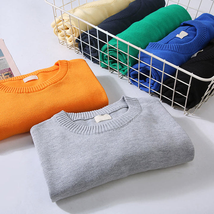 Buddha Stones Ribbed Design Pure Cotton Thermal Men's Crew Neck Long Sleeve Sweater - image 13