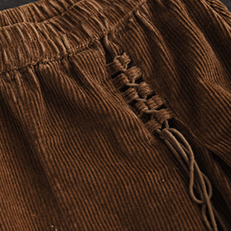 Buddha Stones Women's Plain Corduroy 7-8 Length Skirt With Pockets - image 11