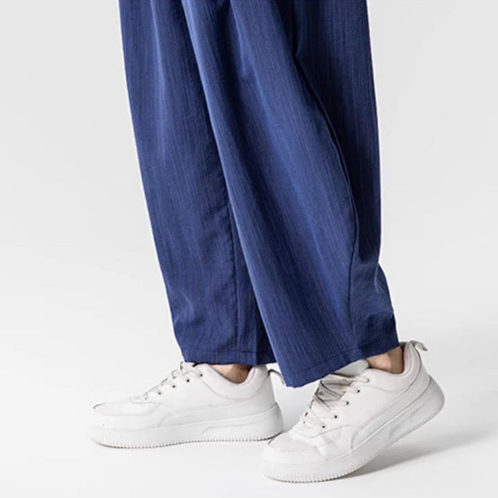 Buddha Stones Summer Pure Color Drawstring Men's Cotton Ankle-Length Pants With Pockets - image 10