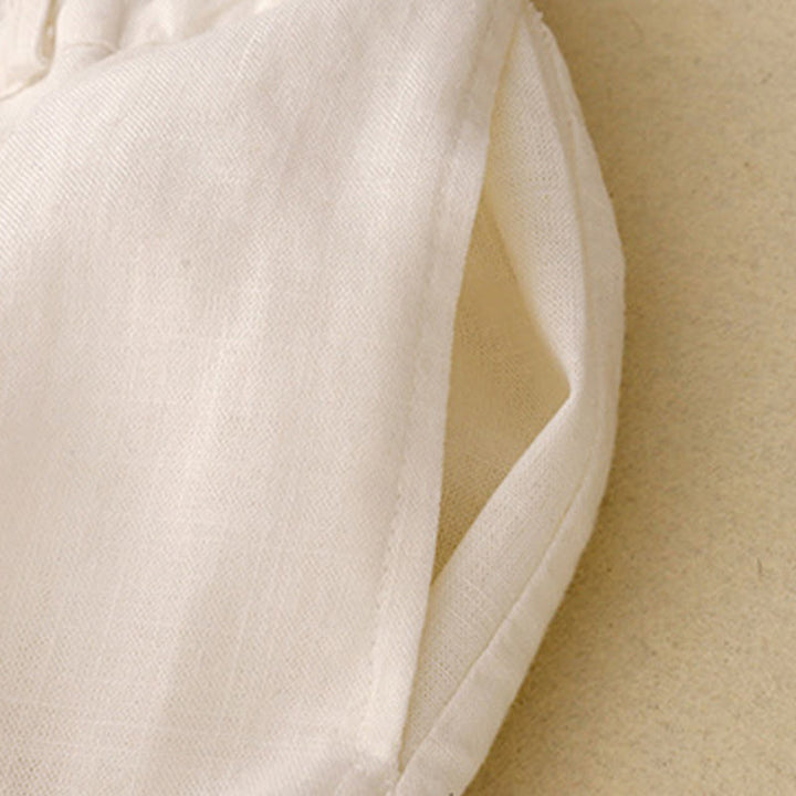 Buddha Stones Solid Color Cotton Women's Wide Leg Pants With Pockets - image 8