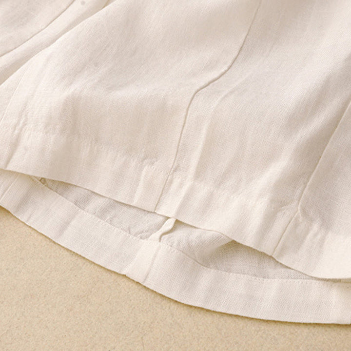 Buddha Stones Solid Color Cotton Women's Wide Leg Pants With Pockets - image 9