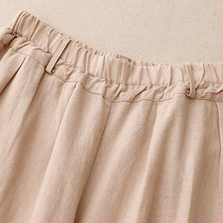 Buddha Stones Solid Color Cotton Women's Wide Leg Pants With Pockets - image 20