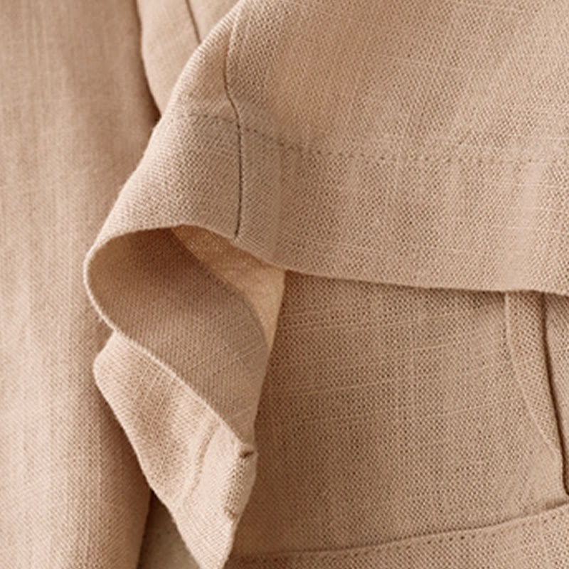 Buddha Stones Solid Color Cotton Women's Wide Leg Pants With Pockets - image 16