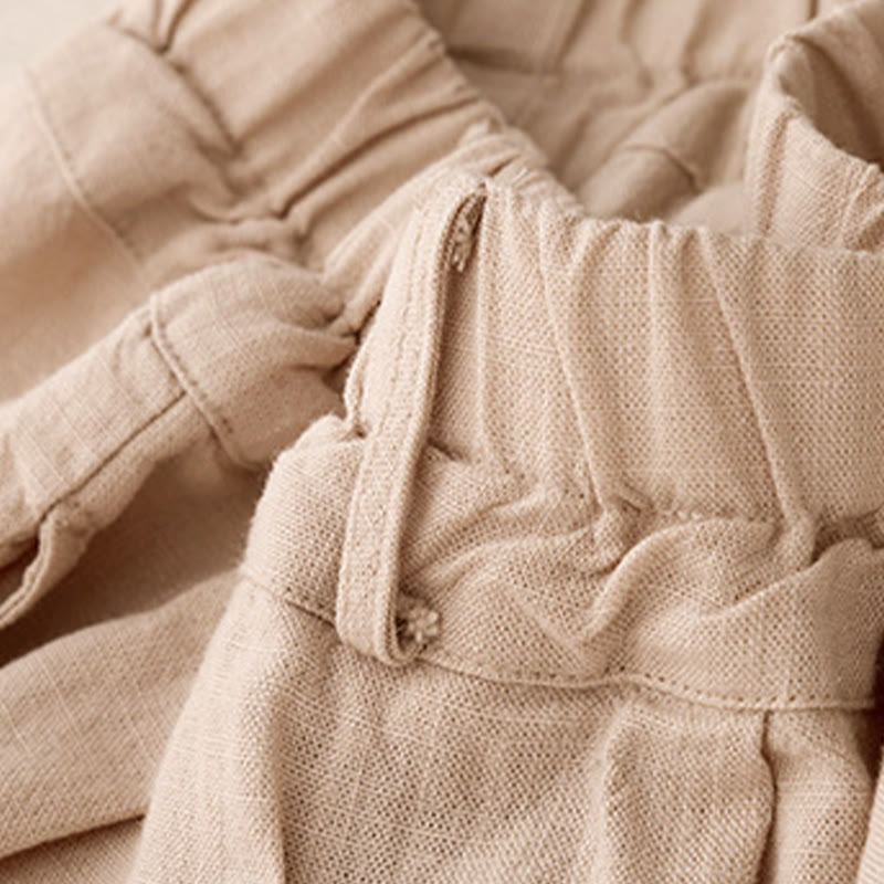 Buddha Stones Solid Color Cotton Women's Wide Leg Pants With Pockets - image 21