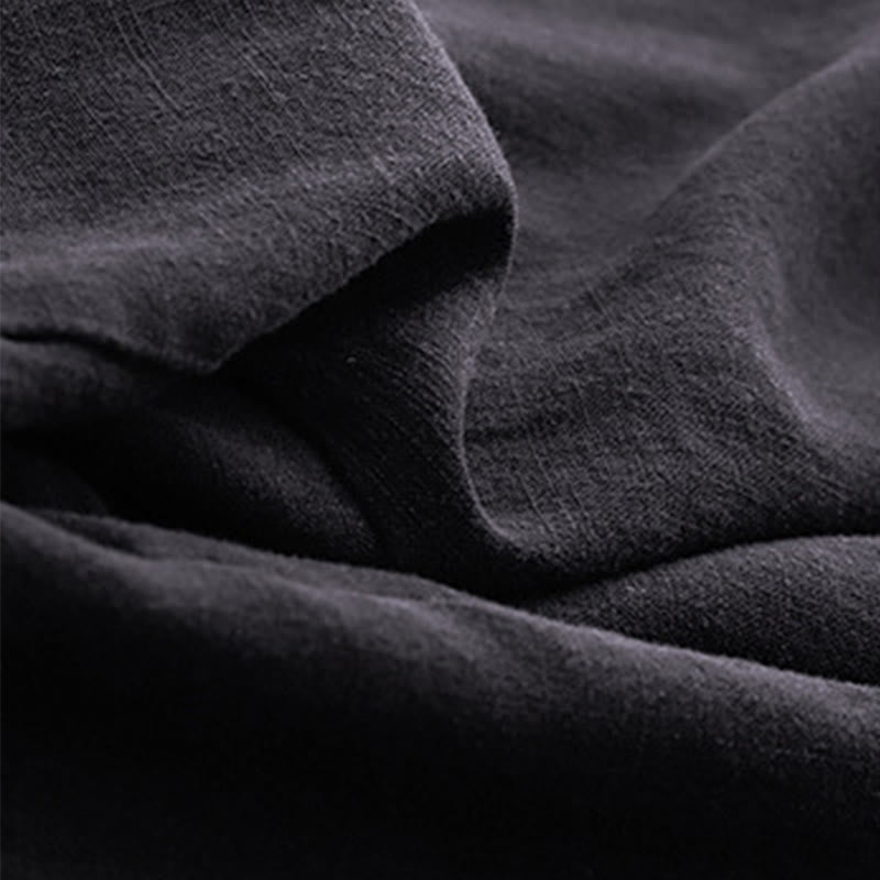 Buddha Stones Solid Color Cotton Women's Wide Leg Pants With Pockets - image 24