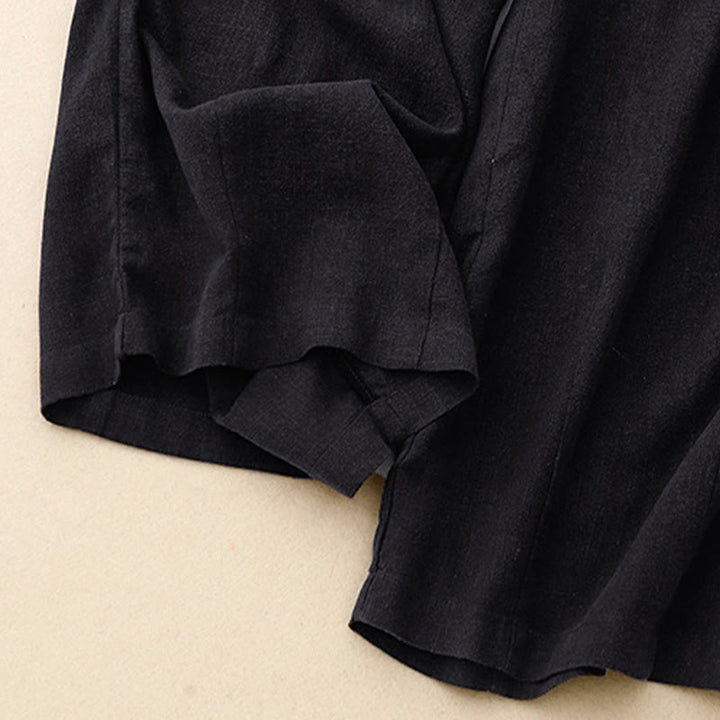 Buddha Stones Solid Color Cotton Women's Wide Leg Pants With Pockets - image 27