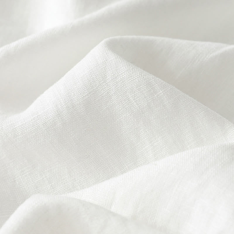 Buddha Stones Solid Color Cotton Women's Button Wide Leg Pants With Pockets - image 13