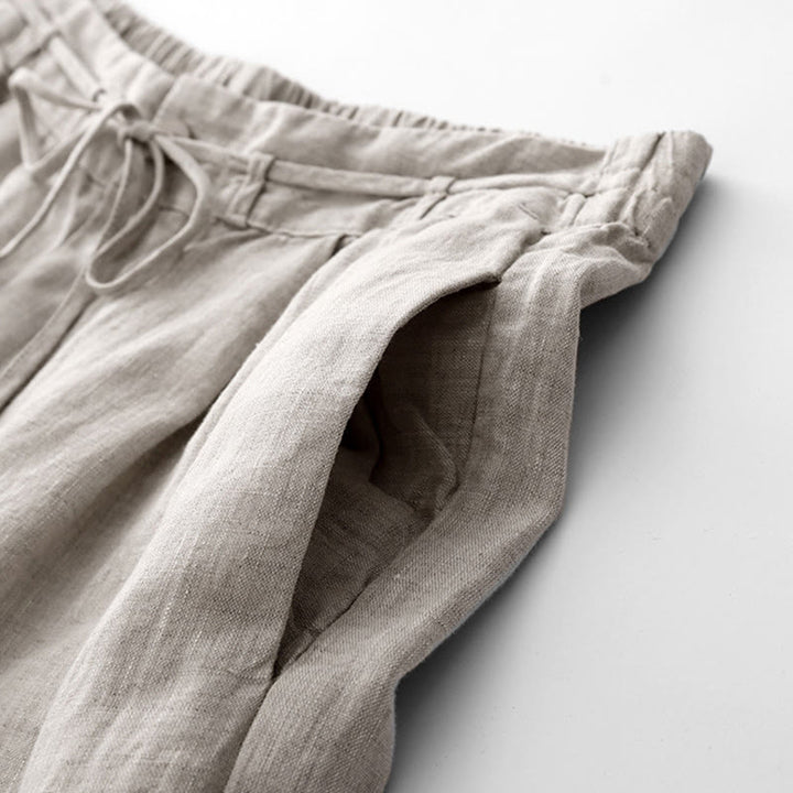 Buddha Stones Casual Solid Color Rope Women's Cotton Pants With Pockets - image 18