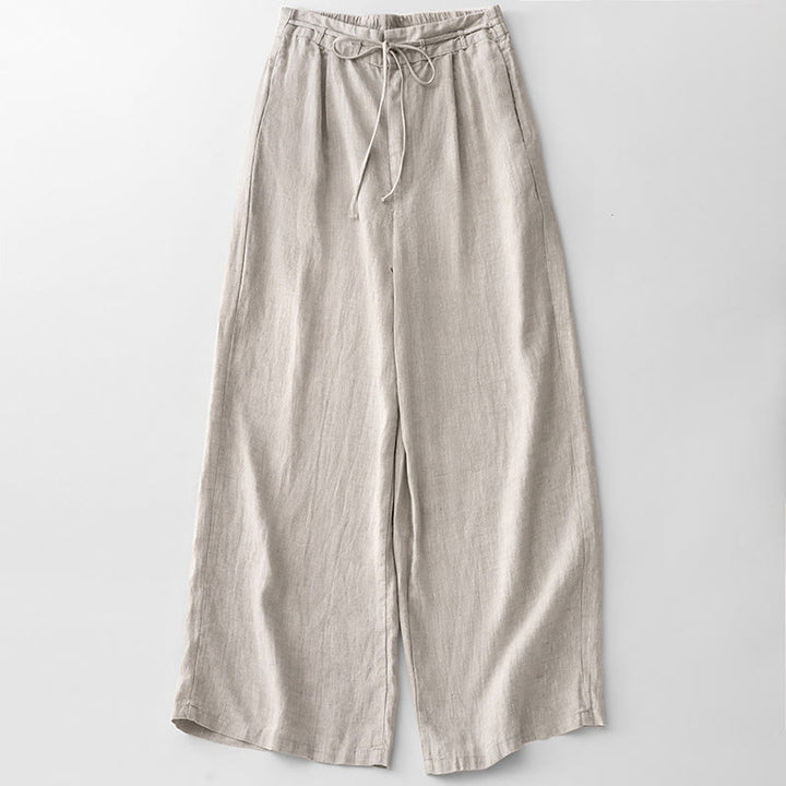 Buddha Stones Casual Solid Color Rope Women's Cotton Pants With Pockets - WhiteSmoke - US8-10，UK/AU12-14，EU40-42 (2XL) - image 14