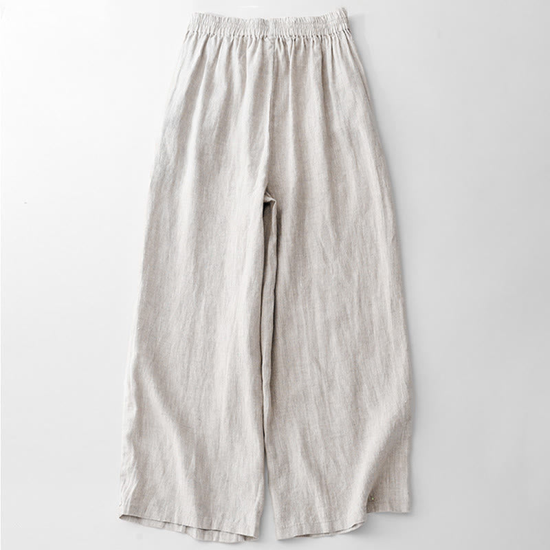 Buddha Stones Casual Solid Color Rope Women's Cotton Pants With Pockets - image 15