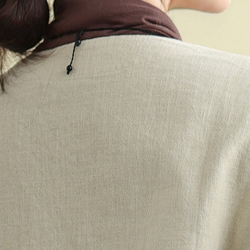 Buddha Stones Women's Long Sleeve Crew Neck Cotton Jacket With Pockets - image 7