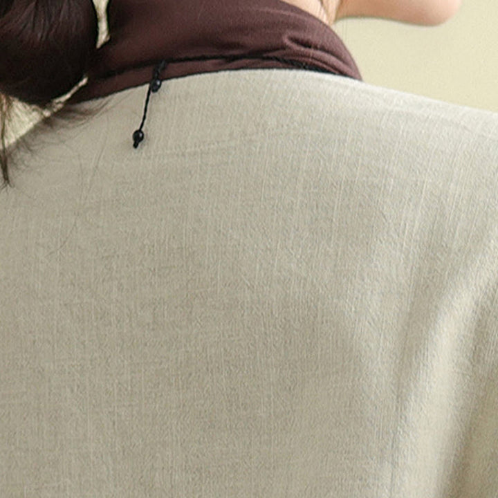 Buddha Stones Women's Long Sleeve Crew Neck Cotton Jacket With Pockets - image 7