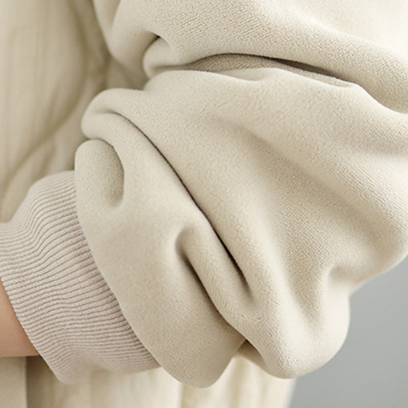 Buddha Stones Women's Long Sleeve Thickened Warm Hood Cotton Jacket With Pockets - image 8